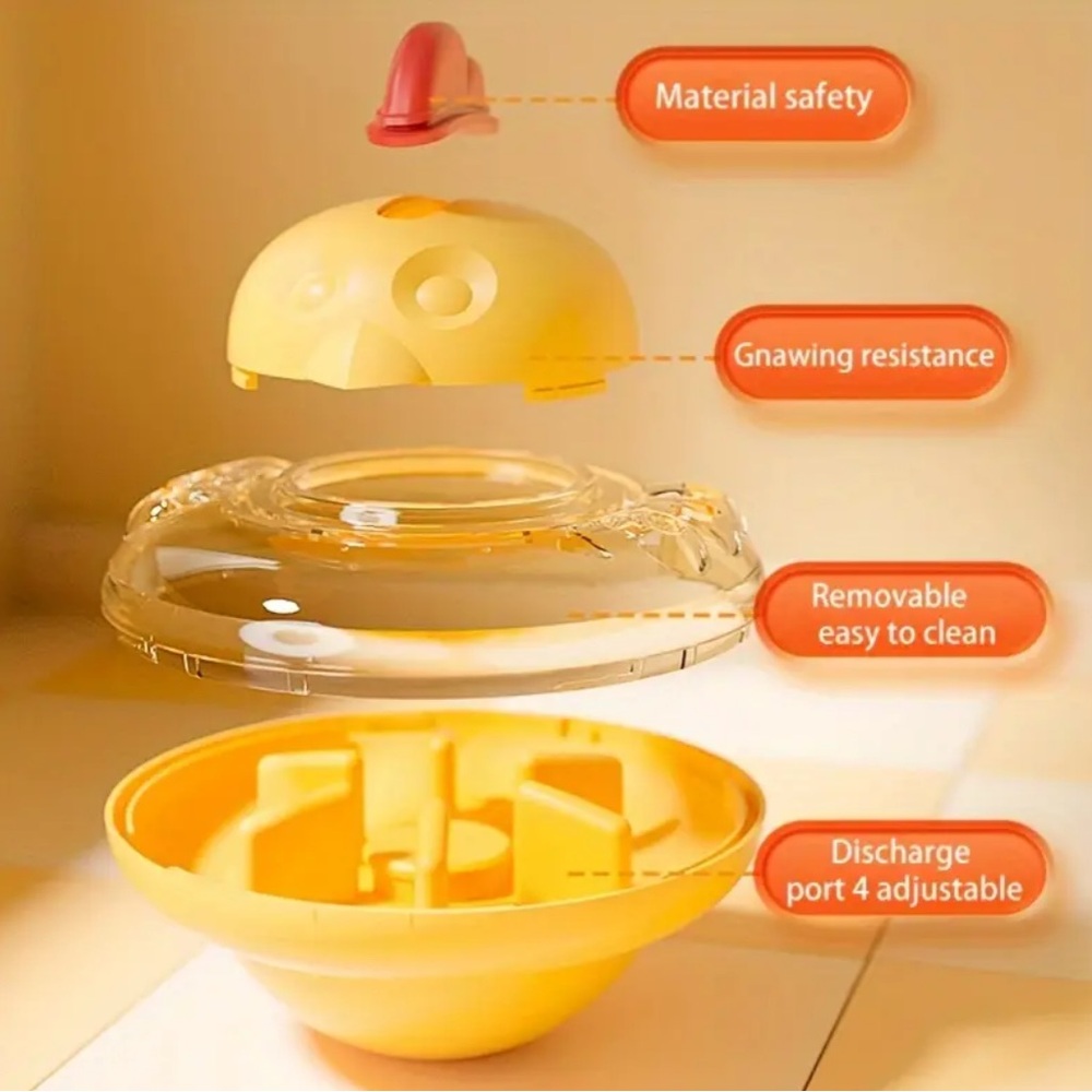 Slow Feed 🪢 NIB Yellow Chicken Shape Pet Feeder Toy - Picture 3 of 7